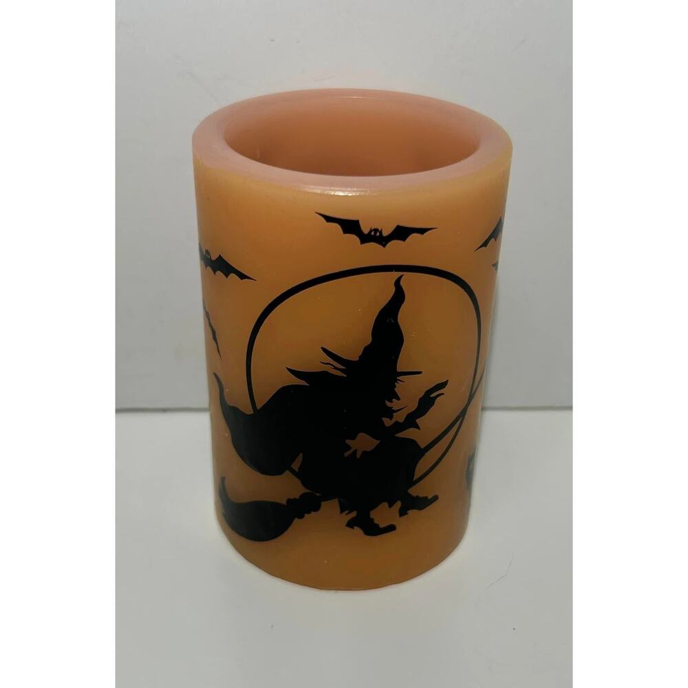 Everlasting Halloween Witch LED Flameless Flickering Wax Candle w /spooky sounds - Picture 2 of 8